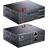 AV Access USB 3.0 Extender Over Ethernet Cat6/Cat7 330ft (100m), 5Gbps | USB 3.2 Gen1 USB-C Host to 4-Port USB-A Extender Kit, Long Range USB Over Ethernet, No Driver, for Windows/Linux/macOS