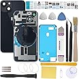 UooFide Back Glass Replacement Compatible with iPhone 14 Plus 6.7-Inches All Carriers with Pre-Installed Plate +Wireless Charging Coil Flex Cable +Flashlight +Microphone +Camera Frame +Tools(Midnight)