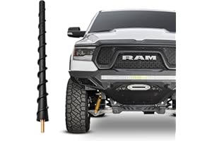 VOFONO Truck Antenna for Dodge Ram 1500 Accessories 2009-2025, Short Ram 1500 2500 3500 Antenna Replacement, 7 Inch Spiral Car Radio AM FM Antenna