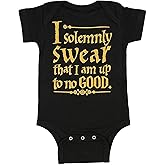 Curiositees Baby I Solemnly Swear That I Am Up To No Good One Piece Bodysuit - Black
