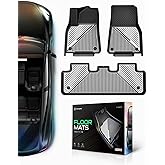 YHTAUTO Upgrade Galaxy Grey Car Floor Mats Fit Tesla Model Y Juniper 2026 2025 2024 2023 2022 2021 2020 TPE Dual-Tone All Weather Car Mats, Custom Fit Model Y Interior Acessories