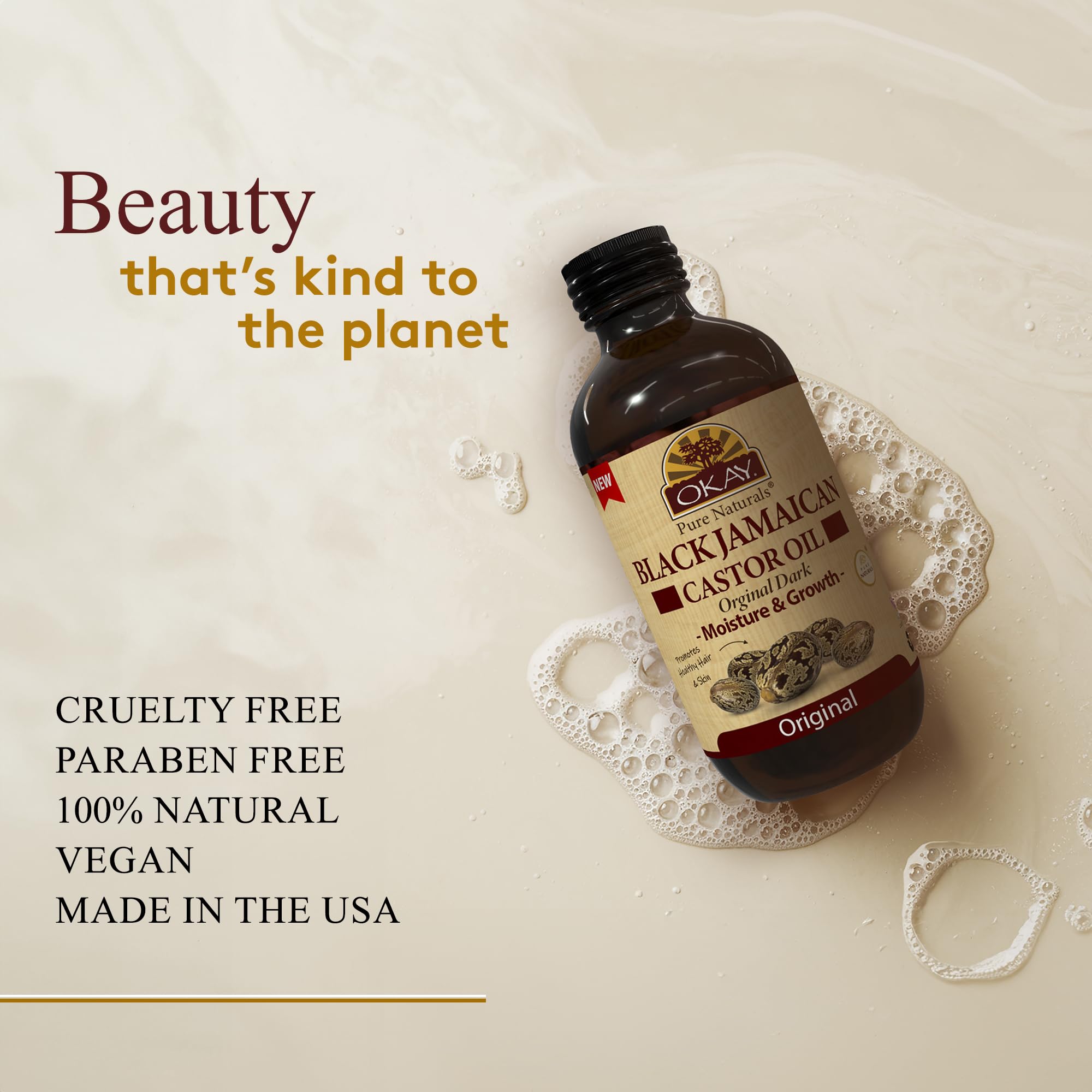 Okay Black Jamaican Castor Oil Original Dark 4oz / 118ml