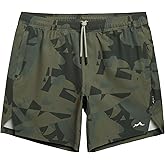 maamgic Men's Gym Running Shorts 7 Inch Quick Dry Athletic Workout Shorts with Zipper Pockets No Liner