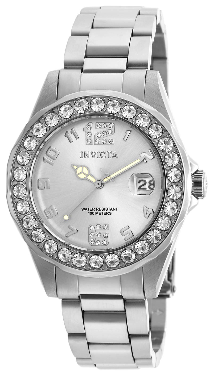 Invicta Pro Diver 21396 Women's Watch - Waterproof - Analogue - Quartz Movement - stainless steel with Silver dial - 38mm