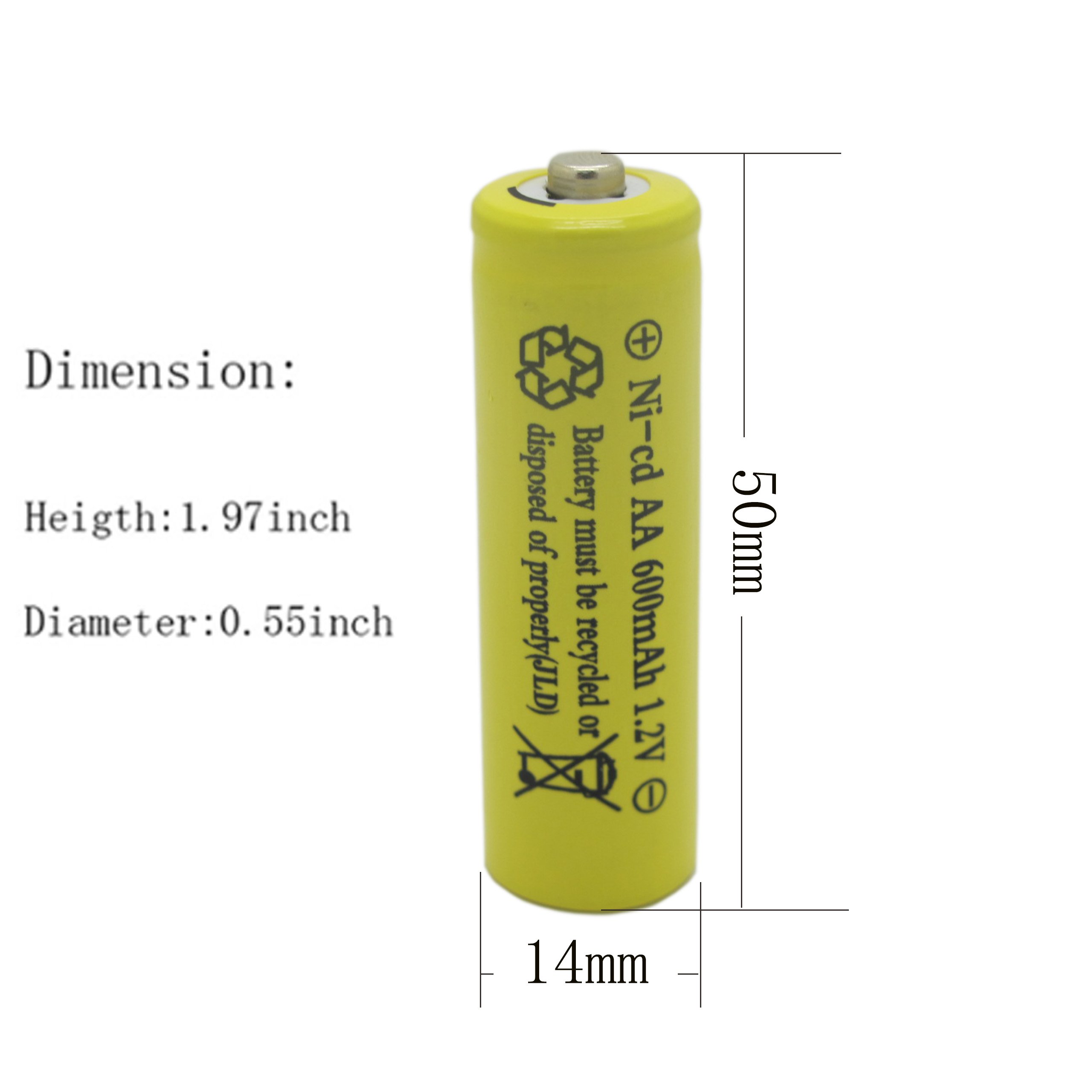 GEILIENERGY AA Size NiCd AA 600mAh 1.2V Rechargeable Batteries for Solar Lamp Solar Light(20 PCS)