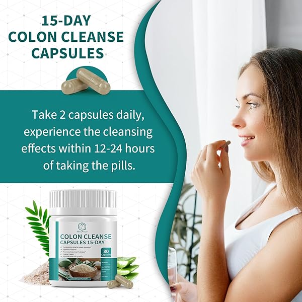 BBEEAAUU COLON CLEANSE DETOX CAPSULES, 15 DAY GUT HEALTH SUPPLEMETNS, GUT HEALTH FOR WOMEN MEN, SUPPORT DIGESTIVE & INTESTINAL, WITH PSYLLIUM HUSK POWDER & SENNA LEAF, NON GMO, GLUTEN FREE