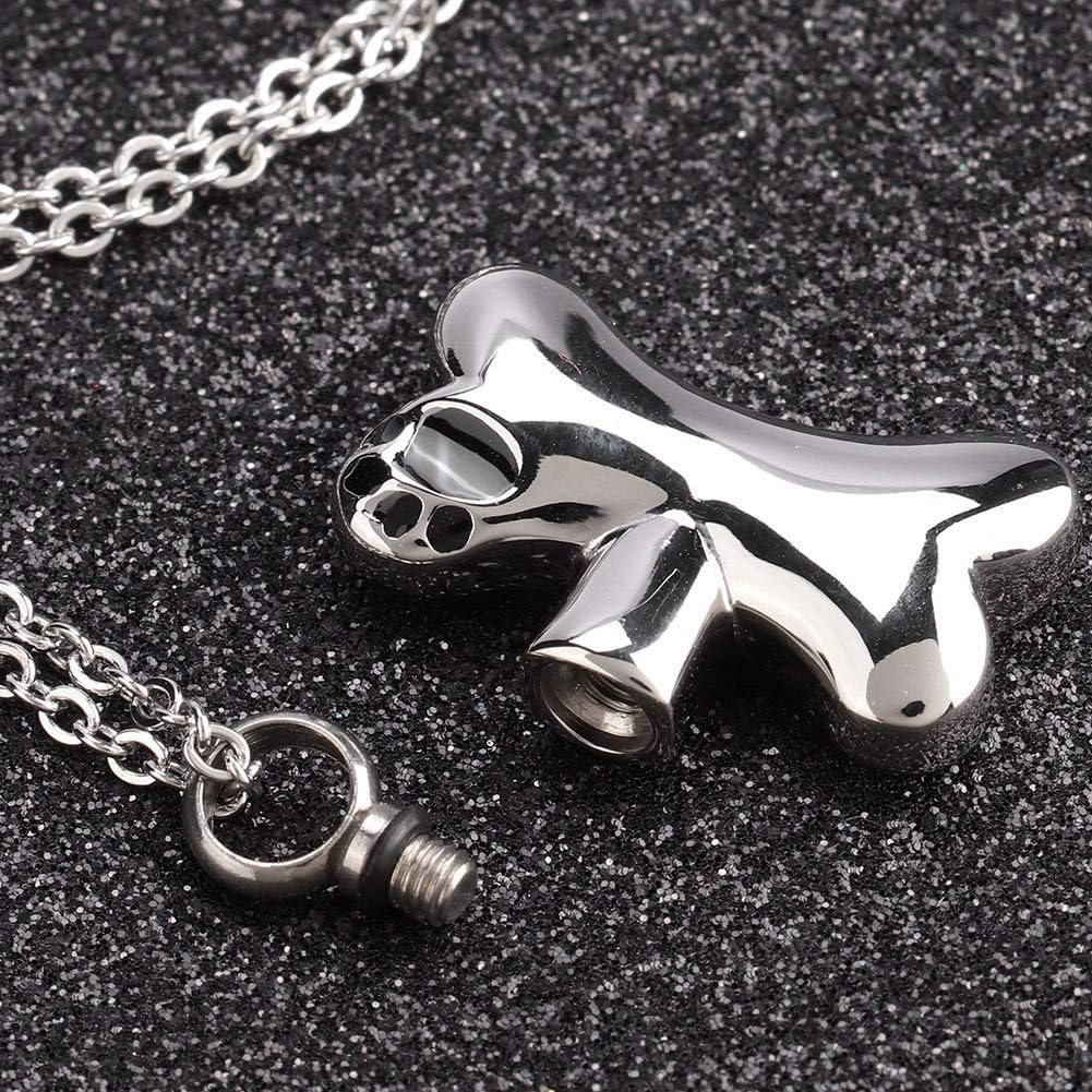 Dog Urn Necklace Memorial for Pet Ashes Keepsake Pendant with Bone Design - Image 3