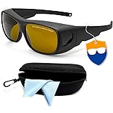 gamegalaxy Laser Safety Glasses, OD8 Eye Protection for 190-2000nm & 1064nm, Goggles for IPL, Fiber Laser Engraving, Cutting, Welding & Lab Use with Case & Cloth