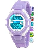 Juboos Kids Digital Watch for Boys Girls 5-18, 7 Colors LED Light Kids Sports Outdoor Wristwatch, Waterproof Watch with Alarm,Stopwatch