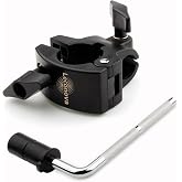 Leconova 4-Way Clamp L-Bracket Kit for Drum Racks (38mm to 22mm) | Compatible with Roland/Yamaha/Alesis racks. 360&deg; rotatable L-bracket. Dual-bolt secure locking