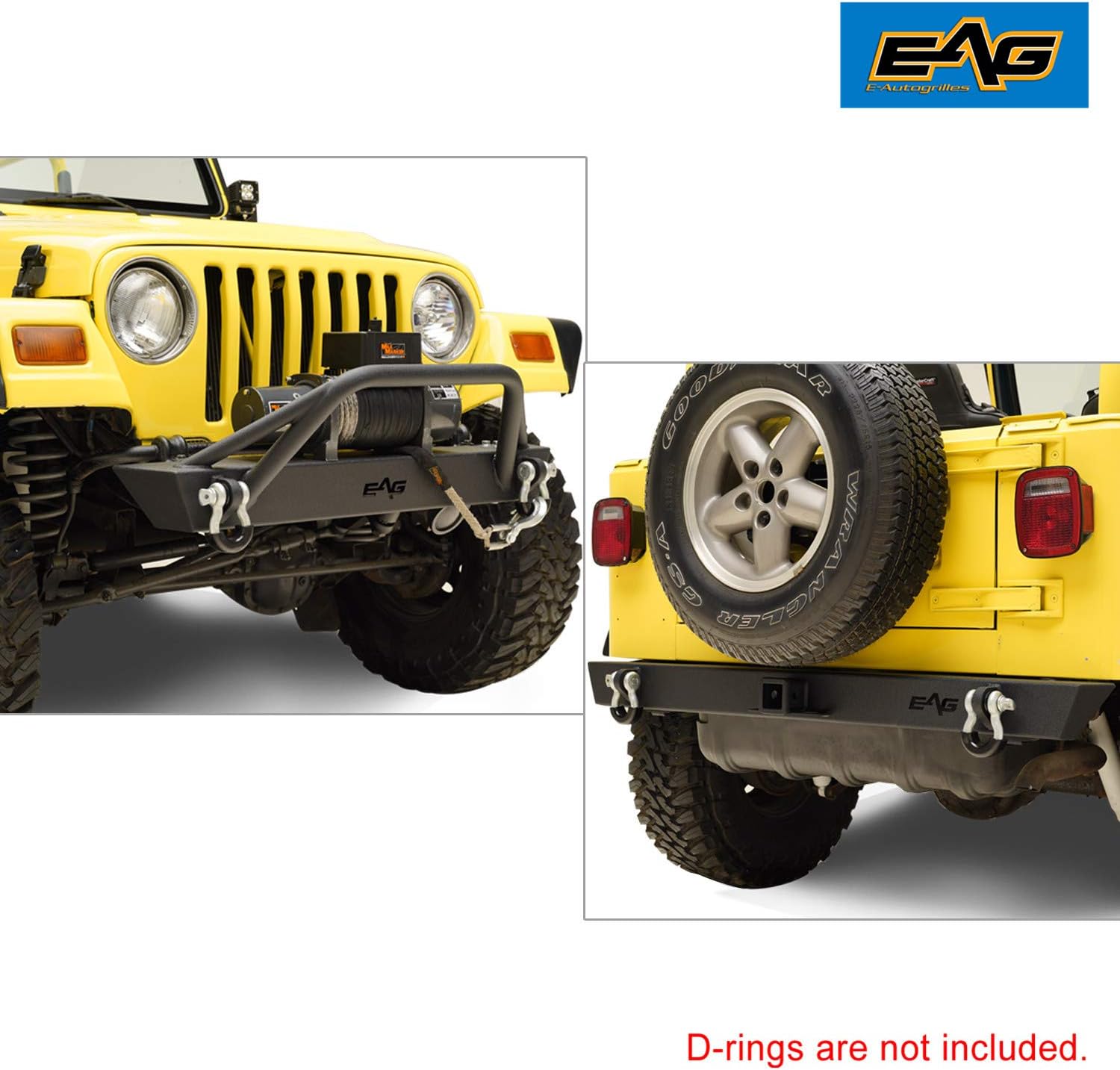 STINGER Front Bumper Fit 1987-2006 Jeep Wrangler TJ YJ w// LED Lights/&Winch Plate