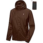 Little Donkey Andy Men's Packable Rain Jacket Windbreaker Waterproof Lightweight Rain Coat with Hood for Golf Cycling Hiking