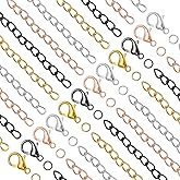 600Pcs Chain Extender Set for Jewelry Making,Necklace Bracelet Chain Extender Chains Extension Tails with Lobster Claw Clasps and Open Jump Ring for Necklaces Bracelet,Anklets,Jewelry Making Supplies