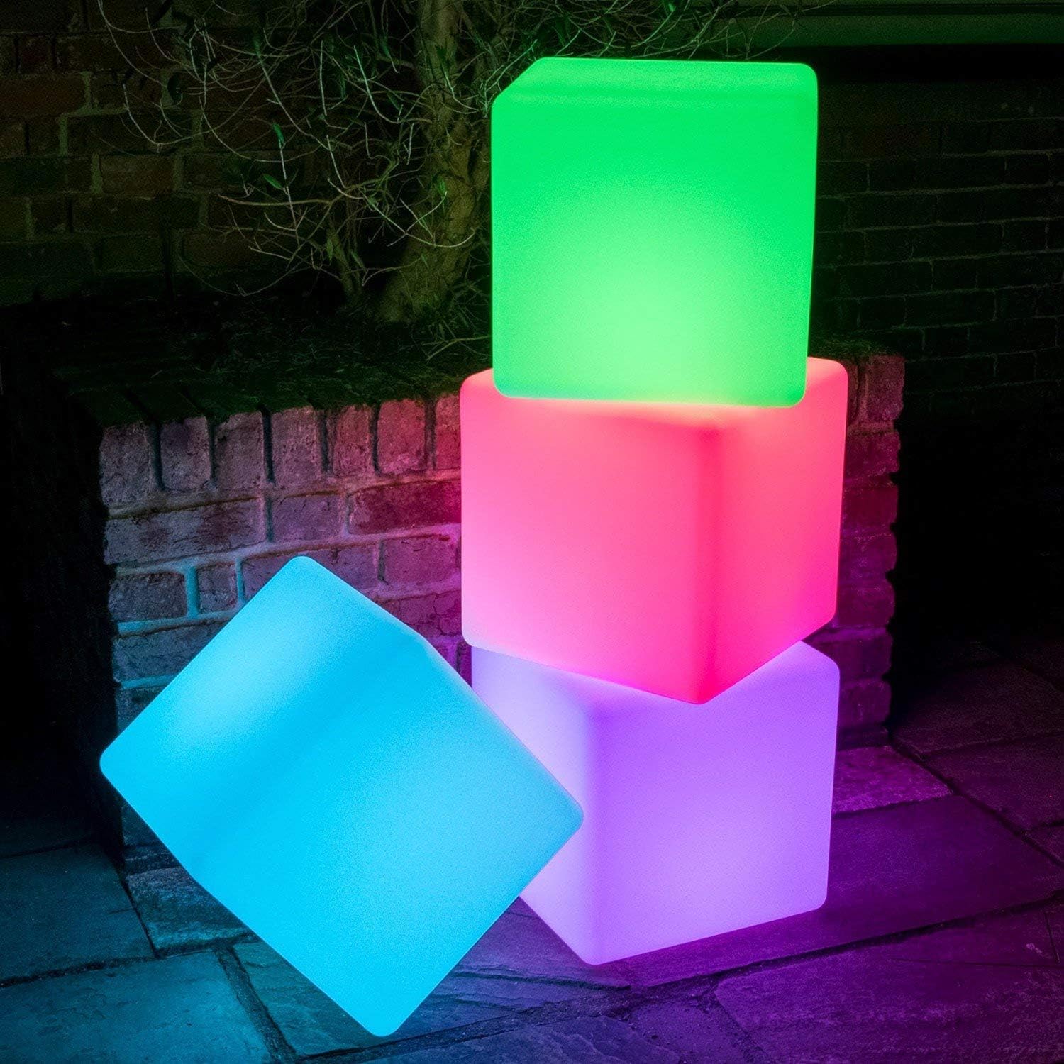 BLUEYE 4-Inch Cordless LED Cube Night Light, 16 Colors & Remote Control & Waterproof IP44, Kids Portable LED Lantern with Folded Handle: Home & Kitchen