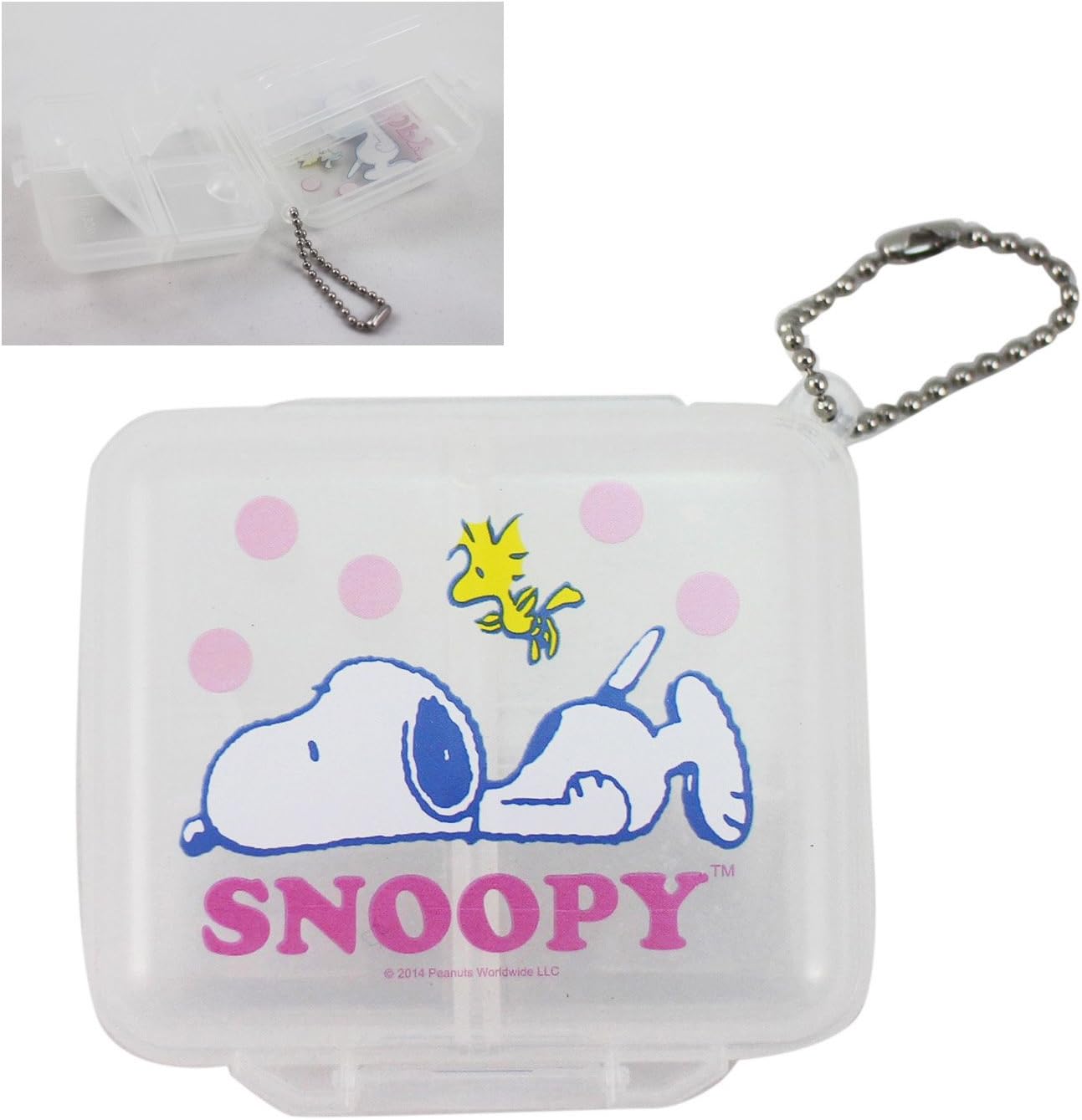 Peanuts Snoopy and Woodstock Translucent White Pill Box