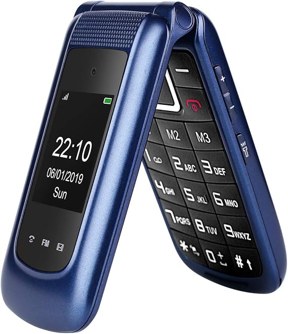 Uleway 3G Flip Phone Unlocked Big Button 2.4 Inch Dual Screen Tmobile