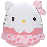 Squishmallows Original Sanrio 14-Inch Hello Kitty Floral Dress and Bow Plush - Medium-Sized Ultrasoft Official Jazwares Plush