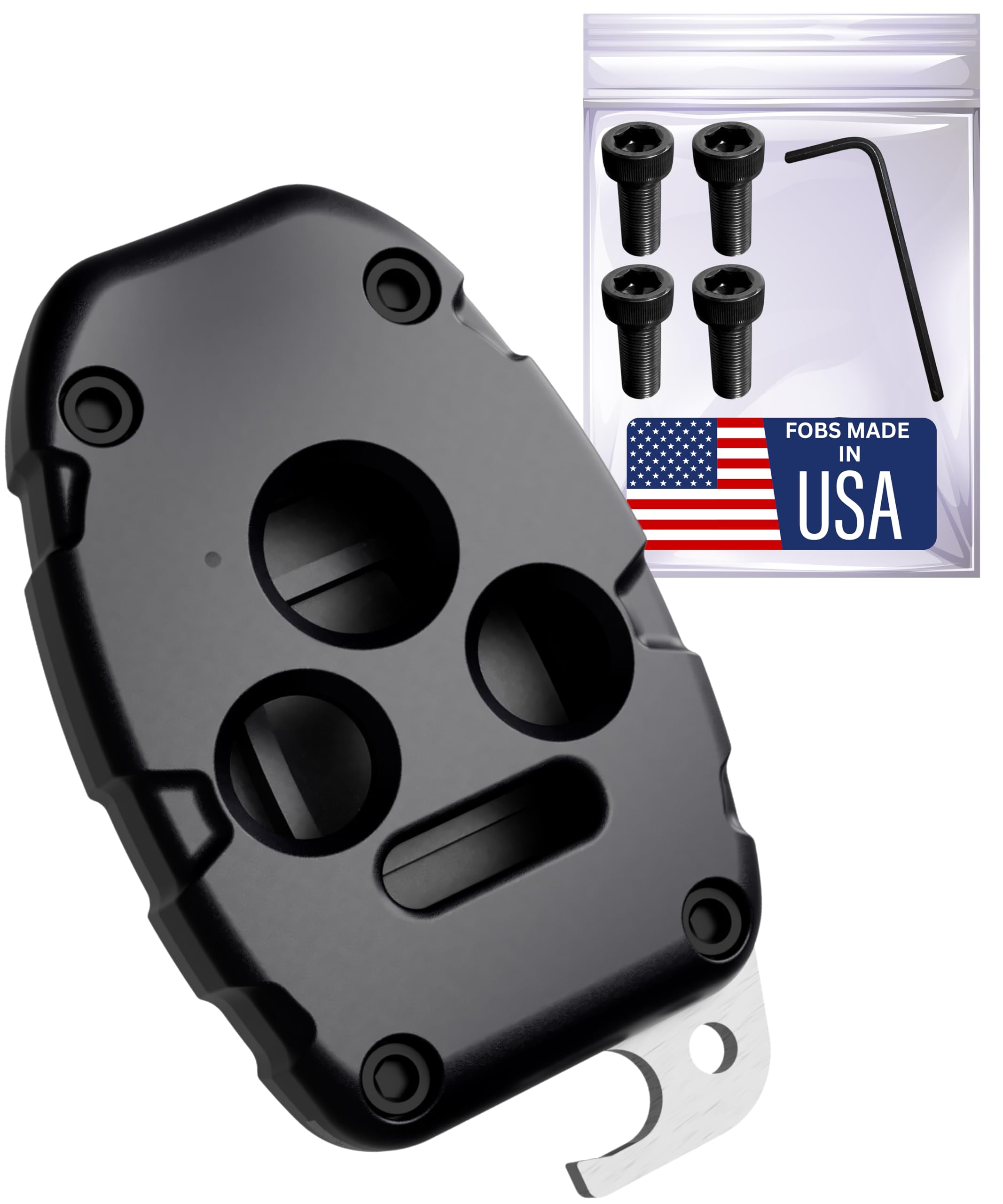 Photo 1 of USA-Made for Honda Key Fob Shell | Crack-Resistant & Durable | Seamless Fit | Enhanced Longevity & Functionality | Integrated Bottle Opener | Easy DIY Installation (Black, 4 Button)