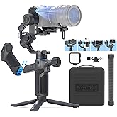 Feiyu SCORP Mini-3-Pro [Combo] AI Tracker Camera Gimbal+Storage Bag+Fill Light+275mm Extension Pole+Articulating Arm,Detachable Remote Handle,18m AI Tracking,All-in-One Stabilizer,Max 4.4lbs Payload