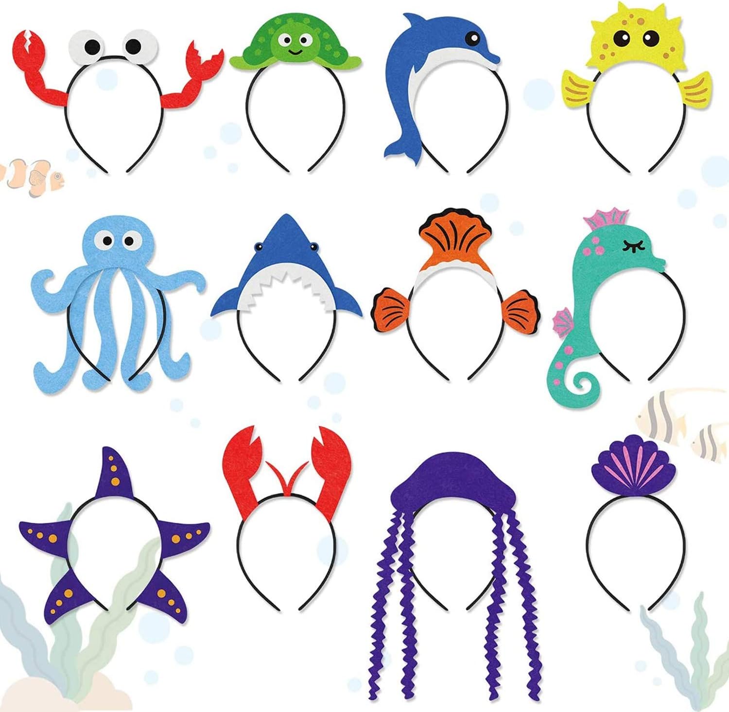 Amazon Com Ciyvolyeen Sea Animal Party Headband Under The Sea Themed Birthday Party Favors For Kids Costumes Dress Up Party Toys Games