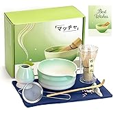Evoio Matcha Set, 10 Pcs Japanese Matcha Whisk Set with Ceramic Bowl, Bamboo Whisk, Stainless Sifter, Scoop and Holder, Gift for Tea Lovers