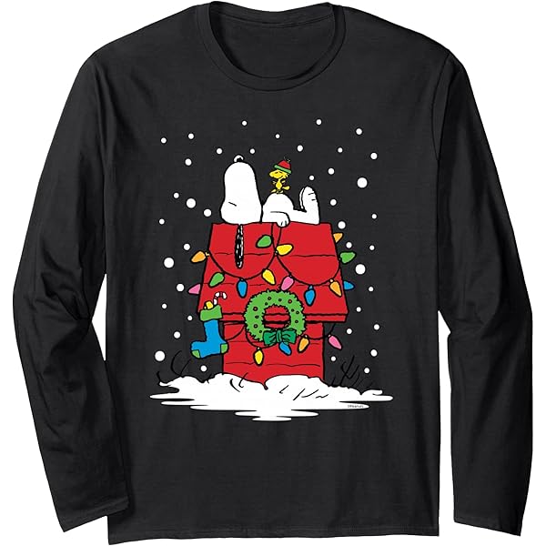 Maglietta Donna Peanuts 'Brighten Your Christmas' Con Snoopy E Woodstock - T-Shirt Manica Corta
