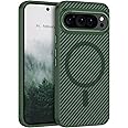 BENTOBEN for Google Pixel 9 Case/Pixel 9 Pro Case, Compatible with Magsafe, Carbon Fiber Phone Case, Slim Thin Smooth Shockproof Women Men Phone Cover for Google Pixel 9/Pixel 9 Pro,Green