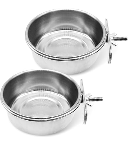 Kisangel 2pcs Portable Bird Bowl And Parrot Feeder Troughs Spill