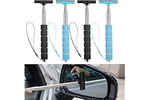 4pcs Car Side Mirror Squeegee, Retractable Car Rearview Mirror Wiper Mini Car Mirror Cleaner Cleaning Tool Vehicle Accessorie