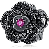 BABAMIA Rose Charm Heart Charms for Bracelets 925 Sterling Silver Bead Charm Fits Bracelets and Necklaces Paved with Cubic Zirconia Animal Skull Charm Dainty Halloween Charms Jewelry for Women Girls