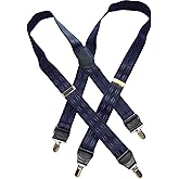 Hold-Up Suspender Company Jacquard Series Suspenders for Men X-Back Style with USA Patented Black No-Slip Clips