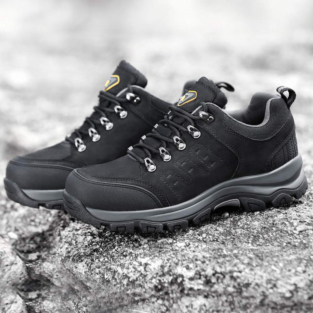 CAML Camel Crown Mens Hiking Shoes Boots Leather Walking Sneakers for Outdoor Trekking Training Casual Work