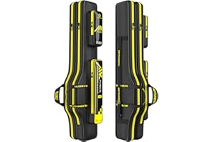 YUZHIYUAN Fishing Rod Case 51in Double-Layer 1680D Heavyweight Oxford Fishing Pole Case & Bag with Wire Frame Support(Not Hardshell)Quick-Access Compartments Anti-Sag Design Fishing Rod Bag Fishing Gift for Men