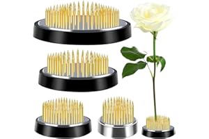HAIABEI 4 Pcs Flower Frogs Kenzans Round Floral Pin Frogs Flower Arranger Frog Floral Arrangement Pin Frog Holder Fixed Tools Japanese Flower Holder with Rubber Gasket for Flower Arrangement,Plant Fixation