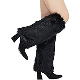 RECECASA Faux Fur Leg Warmers for Women, Fluffy Boot Cuffs Covers for Halloween, Christmas,Furry Costume Cute Cosplay