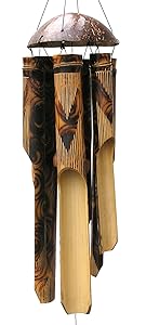 Cohasset Gifts 136 Cohasset Burnt Finish Simple Bamboo Wind Chime, Small, Natural Wood Design
