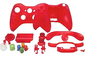 OSTENT Replacement Case Shell & Buttons Kit for Microsoft Xbox 360 Wireless Controller Color Red