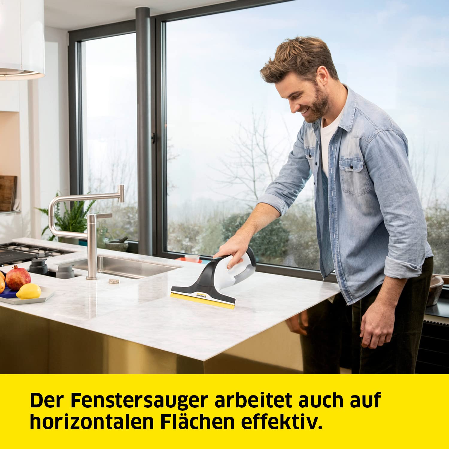 KÄRCHER Fenstersauger WV 4-4 Plus, verwendbar Battery Power 4/25 Akku, Tank: 150 ml, LED-Anzeige, Sprühflasche Extra mit Mikrofaserbezug, 20 ml Fensterreiniger-Konzentrat, ohne Akku 7