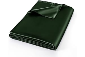 NSGZ Satin Flat Sheet Only, King Satin Top Sheet, Dark Green Silky Smooth Bedding for Comfortable Sleep, Wrinkle Resistant Surface with Easy Care Maintenance