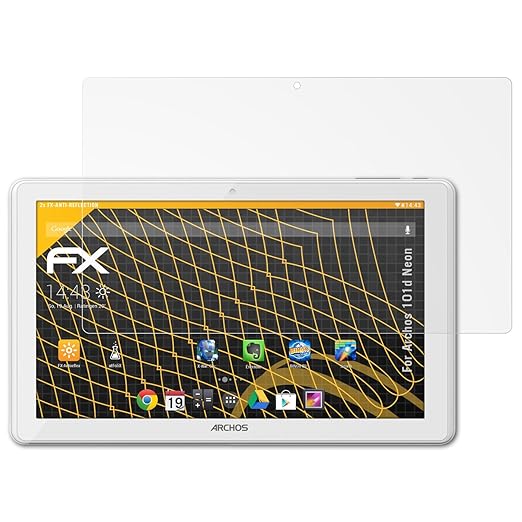 atFolix Panzerfolie kompatibel mit Archos 101d Neon Schutzfolie, entspiegelnde und stoßdämpfende FX Folie (2X)
