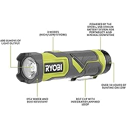 LED USB Lithium Flashlight Bundle with Ryobi