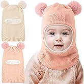 Kids Winter Hat Scarf Double Thicken Lining Toddler Earflap Beanies Windproof Knit Warm Cap for Baby Boys Girls 2-5 Years