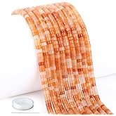 Natural Orange Aventurine Heishi Spacer Beads Loose Semi Precious Flat Round Gemstone Disc Shape Stone for Beading Jewelry Making 4x2mm 15.5"