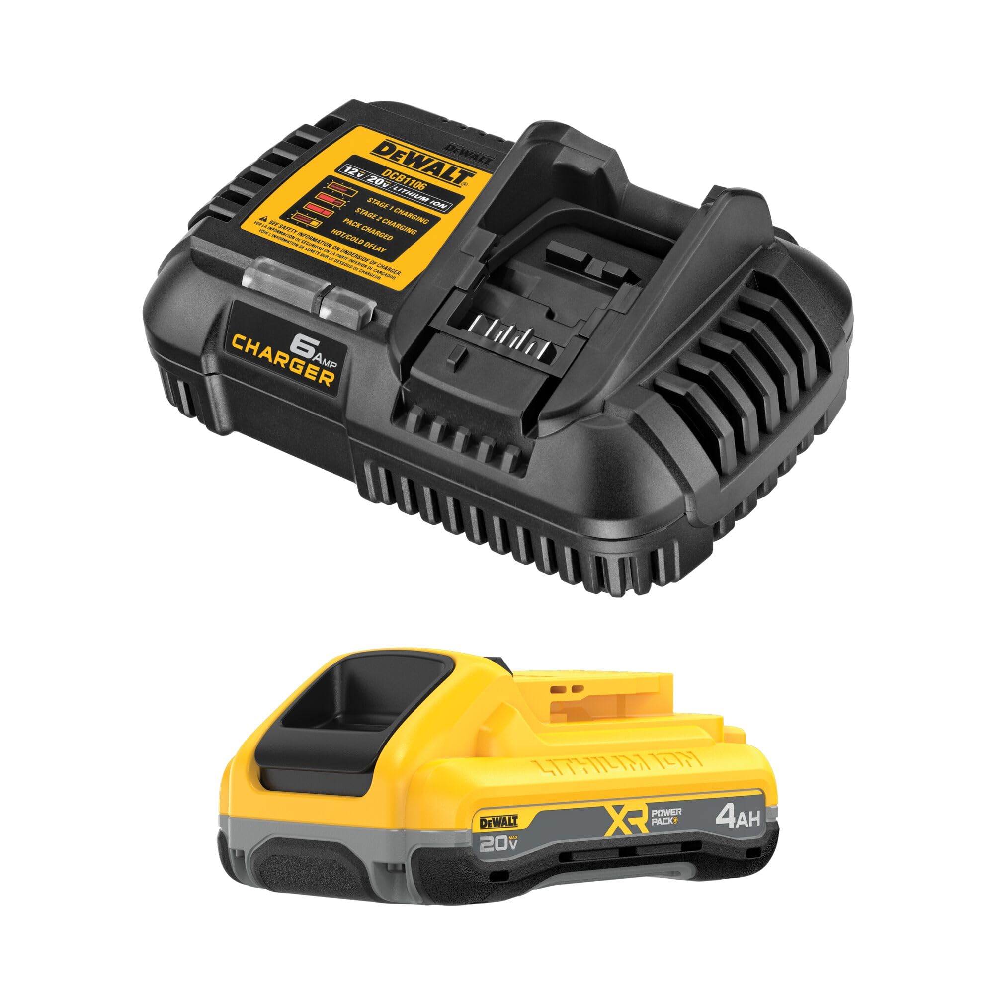 DEWALT 20V MAX Battery and Dewalt Battery Charger Combo XR POWERPACK™ 4Ah , LED Charge Indicator(DCB2104C) Image