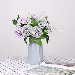 Artificial Flowers 25pcs Real Looking Grey Foam