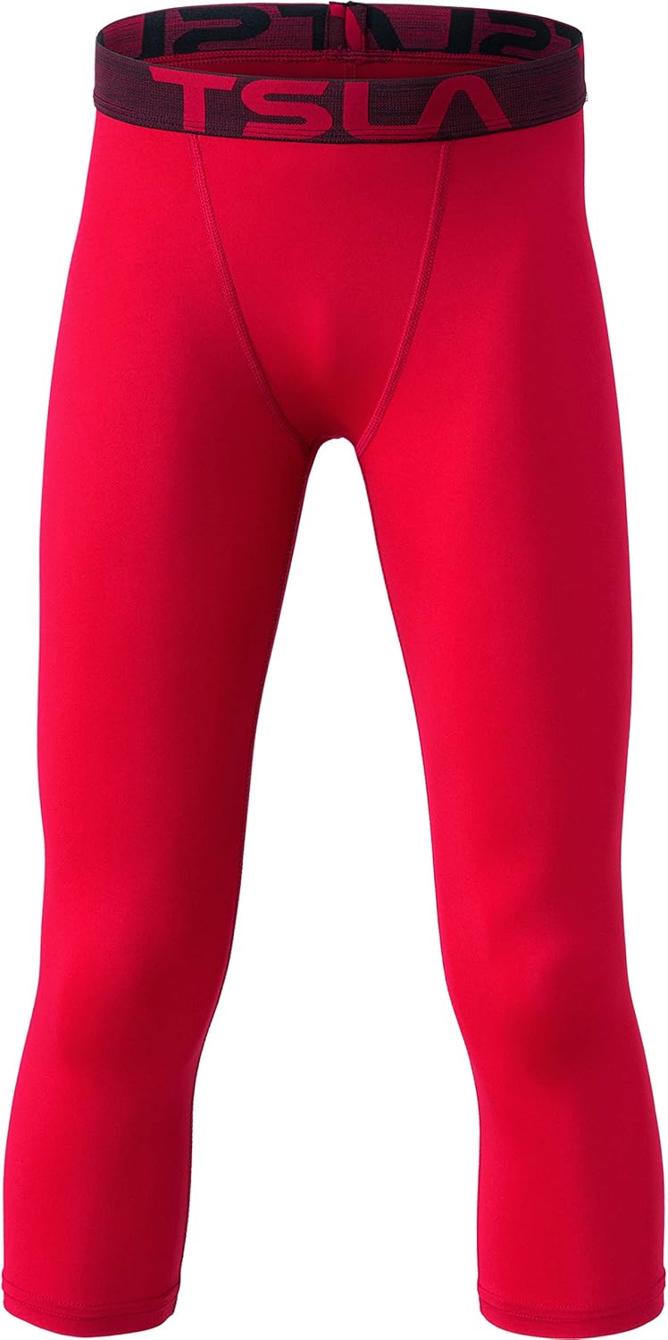 TSLA Boys Youth UPF 50+ Compression Pants Baselayer, Cool Dry Active Running Tights, Sports 4-Way Stretch Workout Leggings : Clothing
