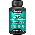 Naturalis Vegan Vitamin D3 + K2 from Algae | 5000iu Vitamin D with 120mcg MK7 Vitamin K | Vegan Society Certified, Sustainably Sourced, Better Than Animal Derived | 60 Veggie Softgels