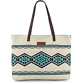 Montana West Wrangler Tote Bag for Women Canvas Shoulder Handbag Aztec Purse