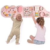 ROBUD Elephant Montessori Busy Board, Activity Wall Busy Board, Pink | 12-in-1 Sensory Learning, Space-Saving Wall-Mounted Play, Montessori Fine Motor Play, Interactive Sensory Wall Play