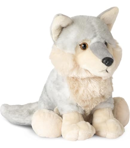 Wild Republic Pocketkins Eco Wolf, 12 Cm Plüschtier - Aus Recycelten Materialien, Umweltfreundlich